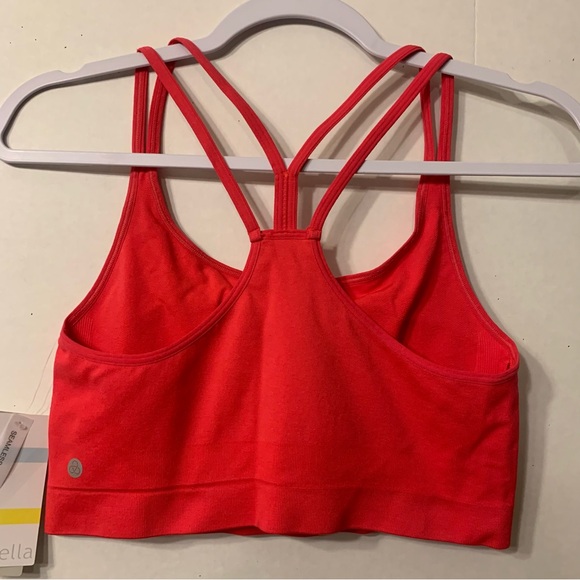 Zella Red Hibiscus Strappy Sports Bra Womens Size XL Seamless - Picture 2 of 14
